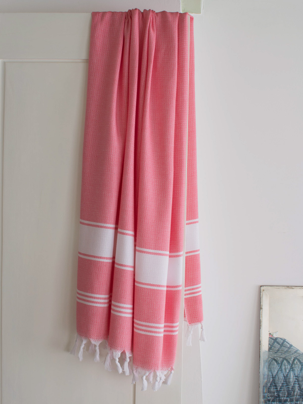 hammam towel candy pink/white 